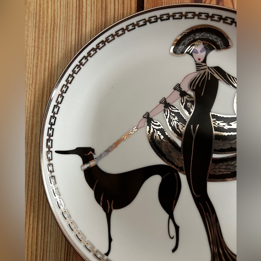 House of ERTE SYMPHONY IN BLACK Display D-8 1/8" Plate #F8673 Limited Edition - Picture 3 of 15